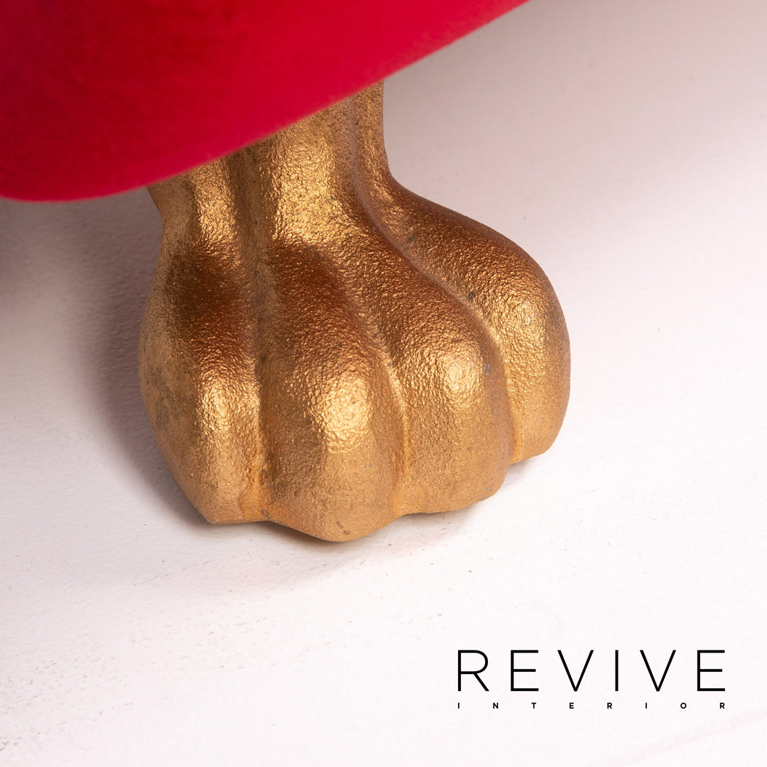 Bretz Gaudi Samt Stoff Hocker Rot Ottoman #14262