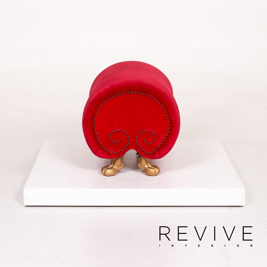 Bretz Gaudi Samt Stoff Hocker Rot Ottoman #14262