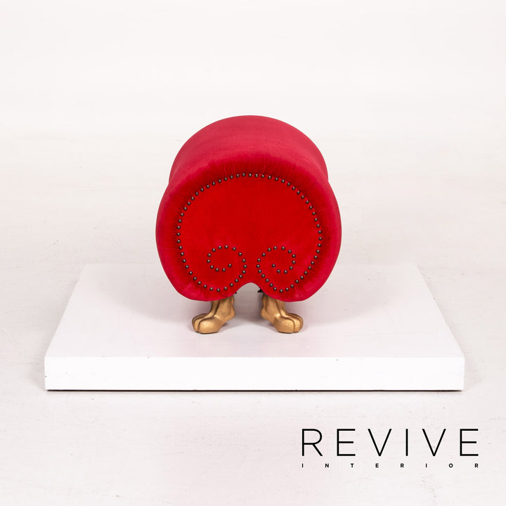 Bretz Gaudi Samt Stoff Hocker Rot Ottoman #14262