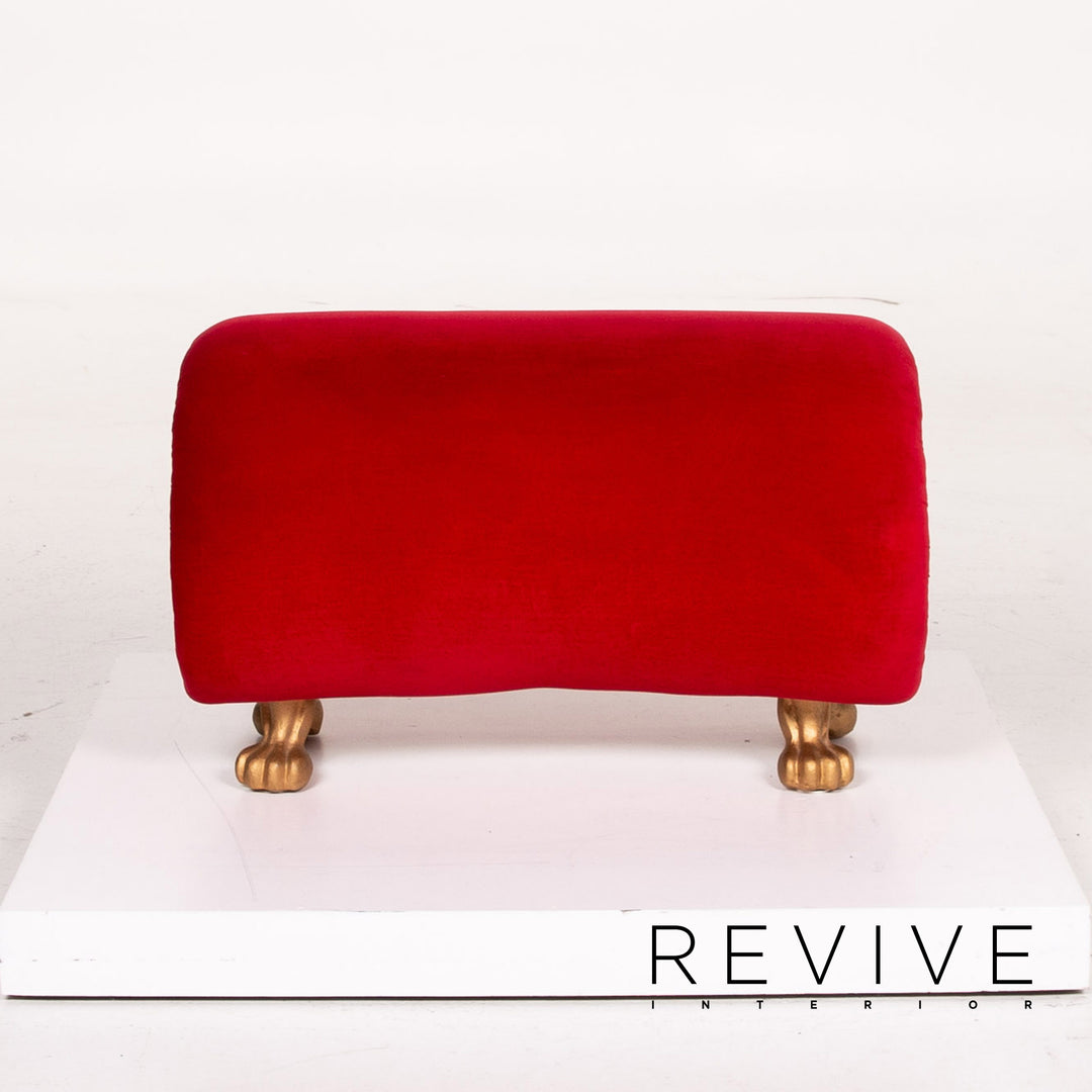 Bretz Gaudi Samt Stoff Hocker Rot Ottoman #14262