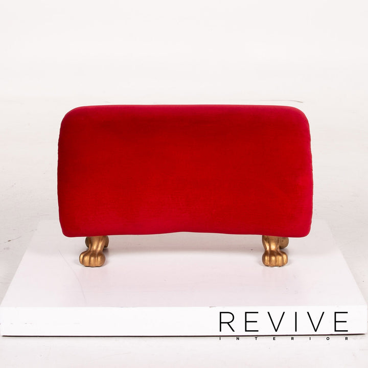 Bretz Gaudi Samt Stoff Hocker Rot Ottoman #14262