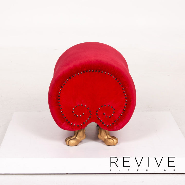 Bretz Gaudi Samt Stoff Hocker Rot Ottoman #14262