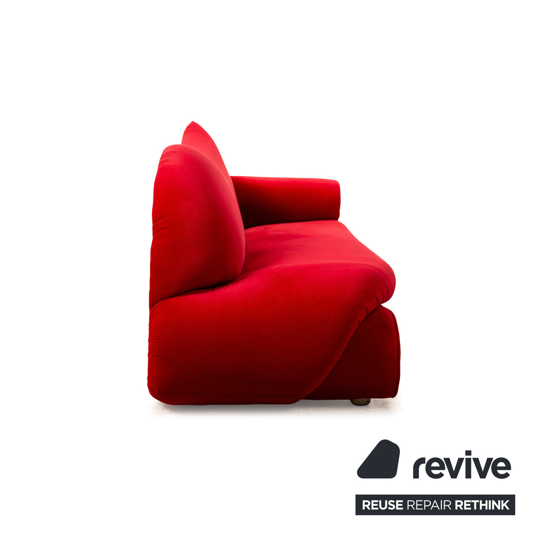 Bretz Gaudi Samt Stoff Sofa Rot Dreisitzer Couch