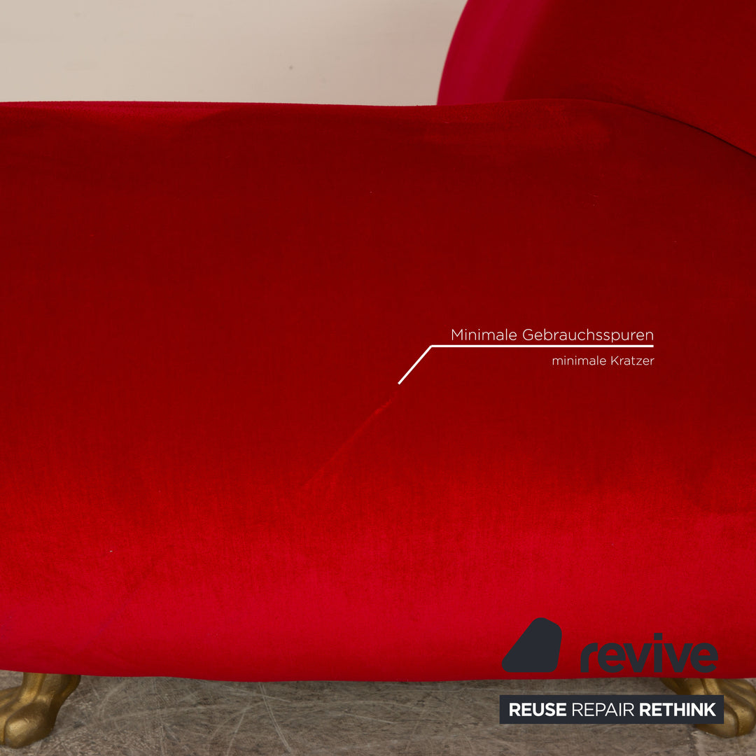 Bretz Gaudi Samt Stoff Sofa Rot Dreisitzer Couch