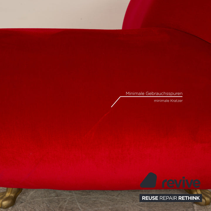 Bretz Gaudi Samt Stoff Sofa Rot Dreisitzer Couch
