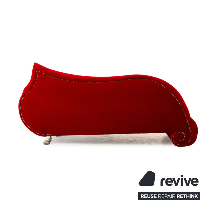 Bretz Gaudi Samt Stoff Sofa Rot Dreisitzer Couch