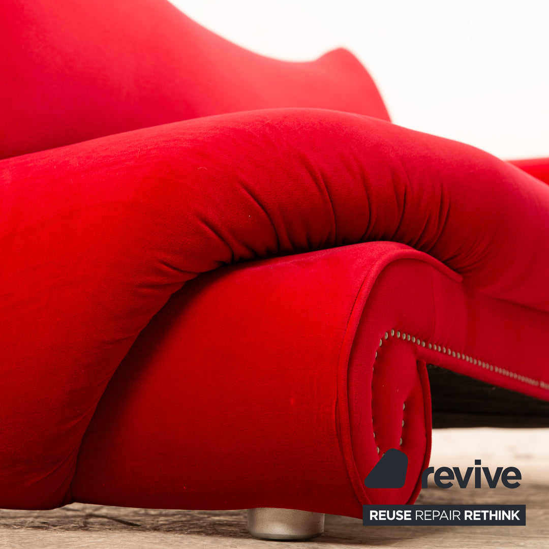 Bretz Gaudi Samt Stoff Sofa Rot Dreisitzer Couch