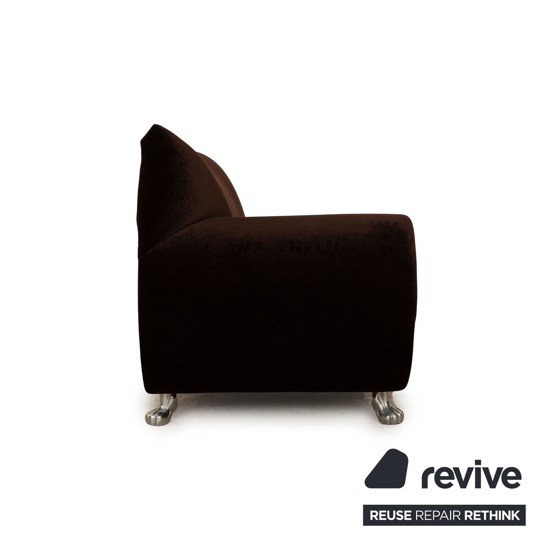 Bretz Gaudi Fabric Three Seater Brown Sofa Couch