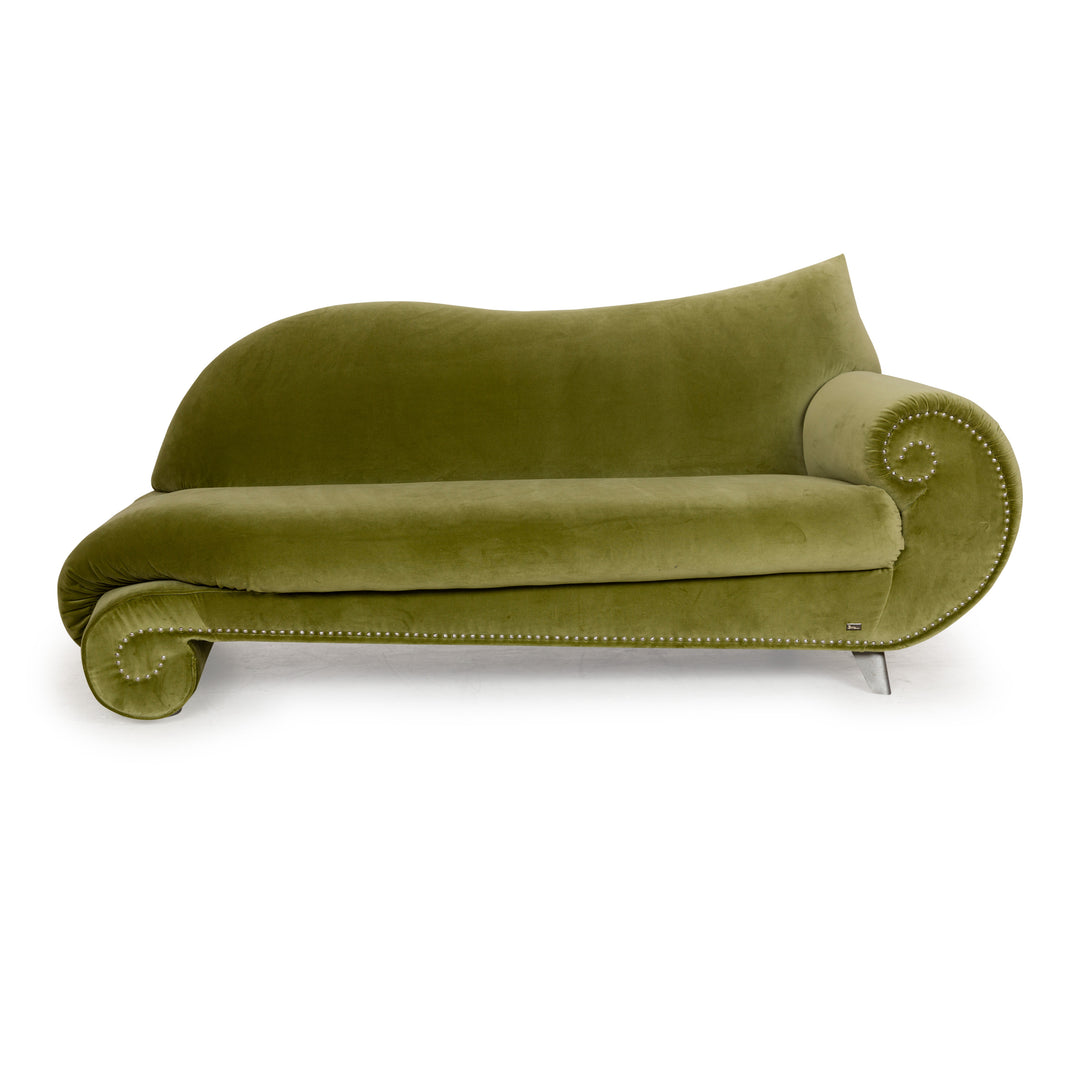 Bretz Gaudi Fabric Three-Seater Green Sofa Couch