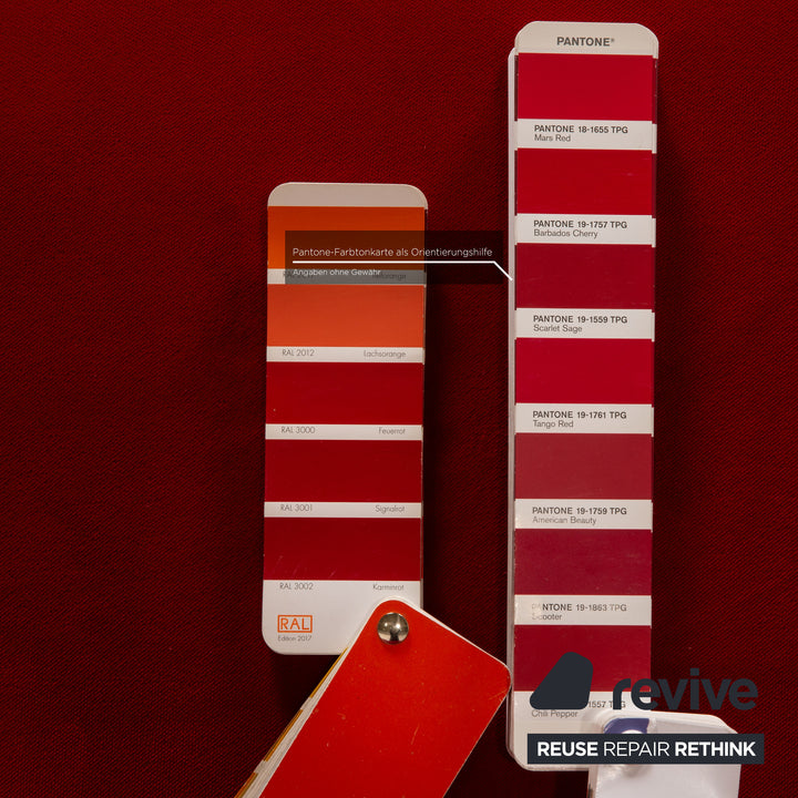 Bretz Gaudi Fabric Three Seater Chaise Longue Red Sofa Couch