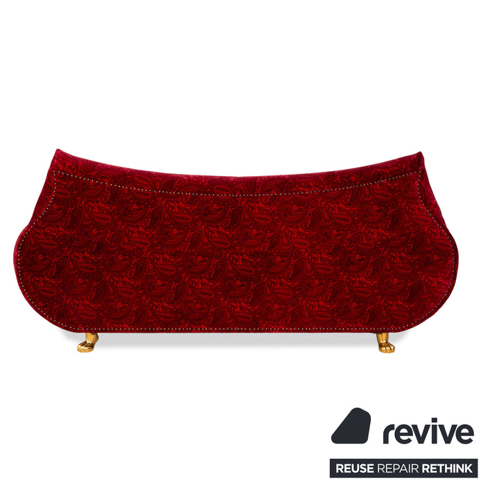 Bretz Gaudi Fabric Three-Seater Red Pattern Sofa Couch