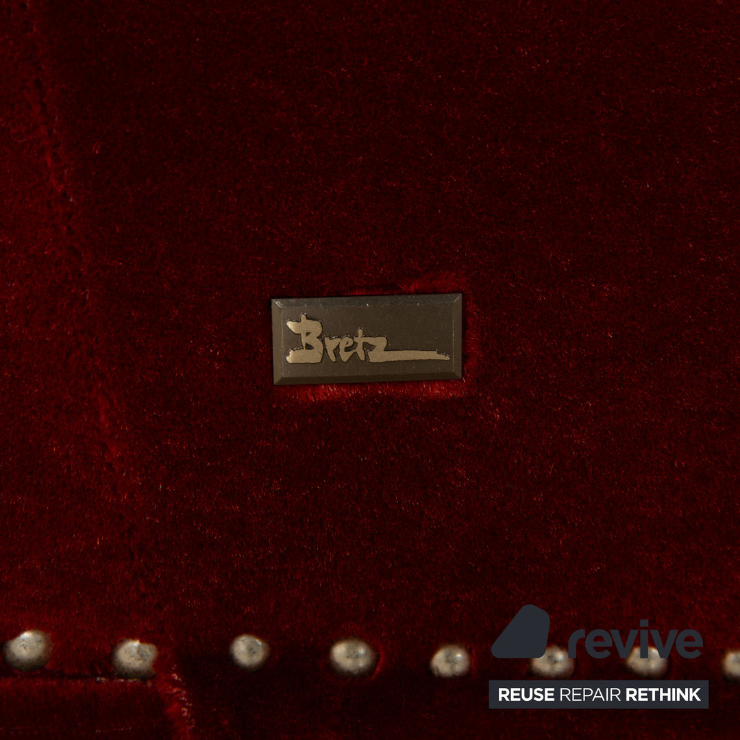 Bretz Gaudi Fabric Three Seater Red Sofa Couch