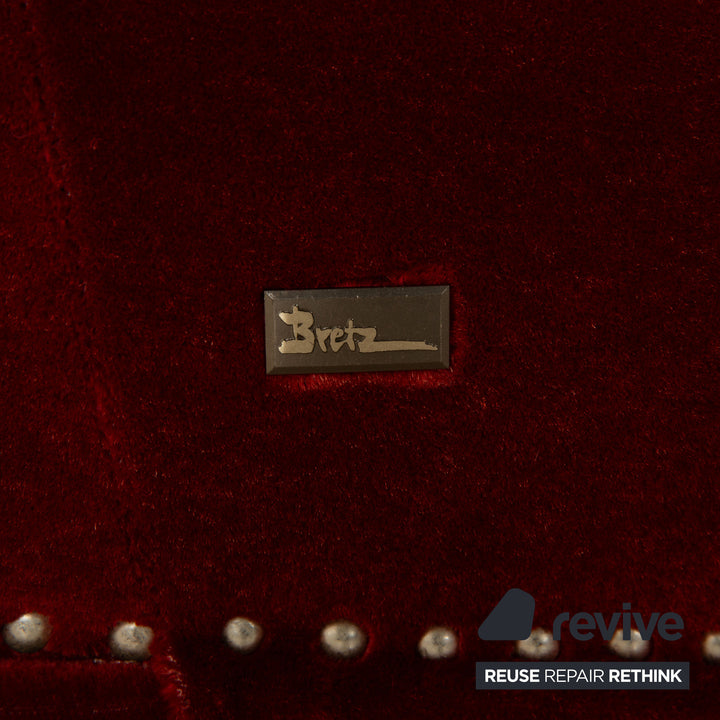 Bretz Gaudi Fabric Three Seater Red Sofa Couch