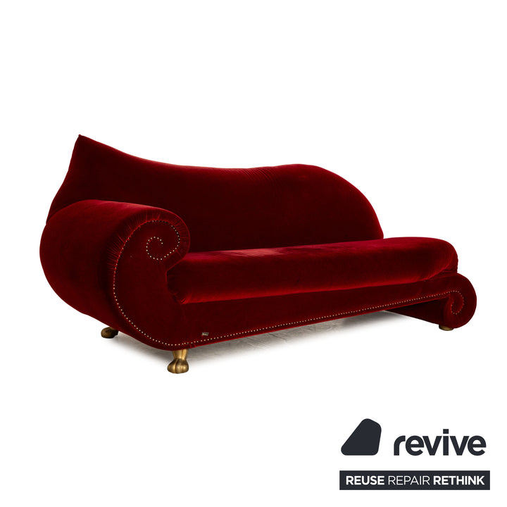 Bretz Gaudi Fabric Three Seater Red Sofa Couch