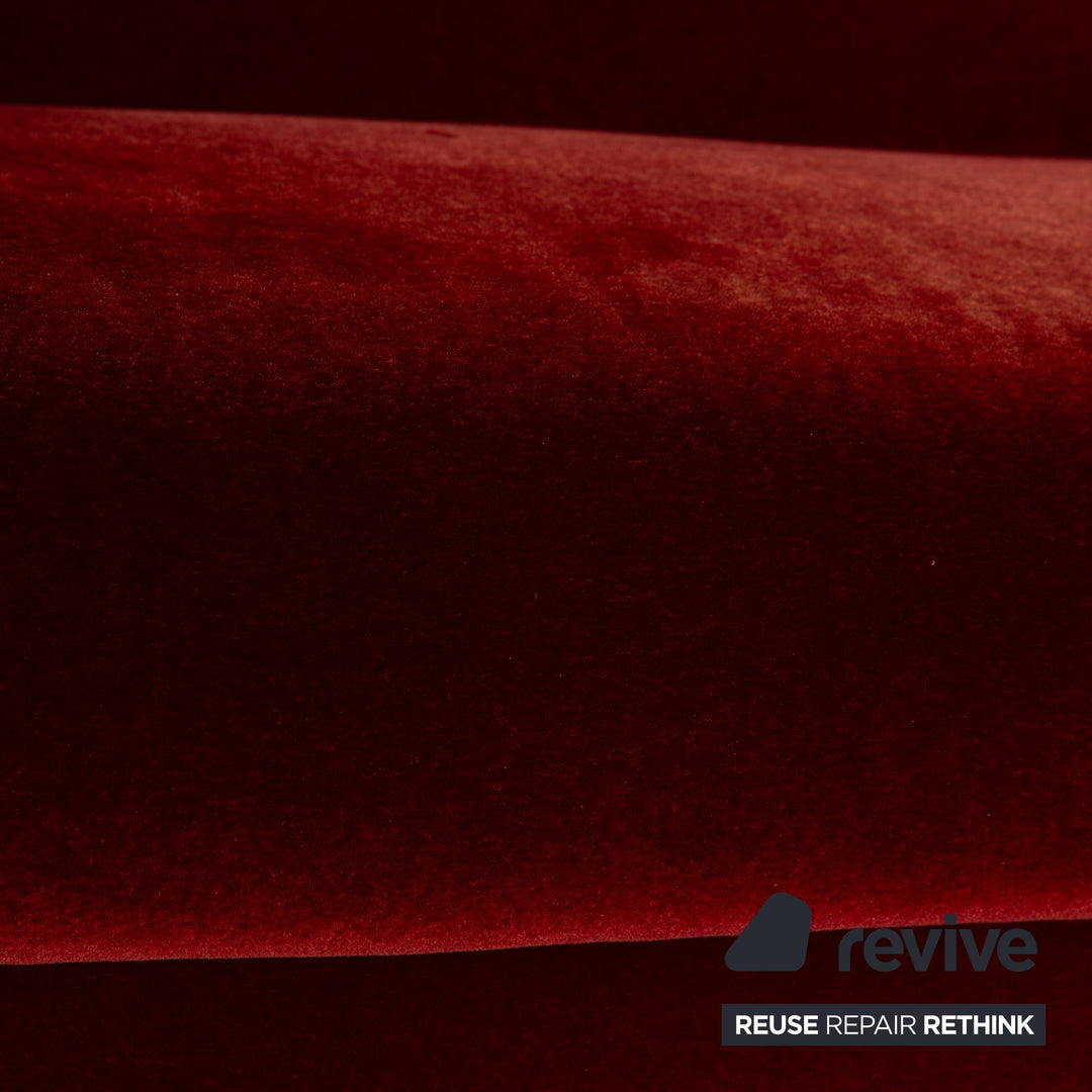 Bretz Gaudi Fabric Three Seater Red Sofa Couch