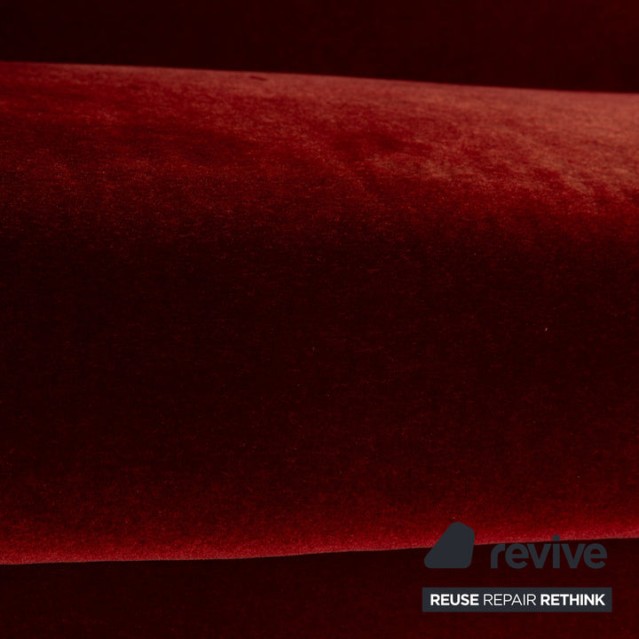 Bretz Gaudi Fabric Three Seater Red Sofa Couch