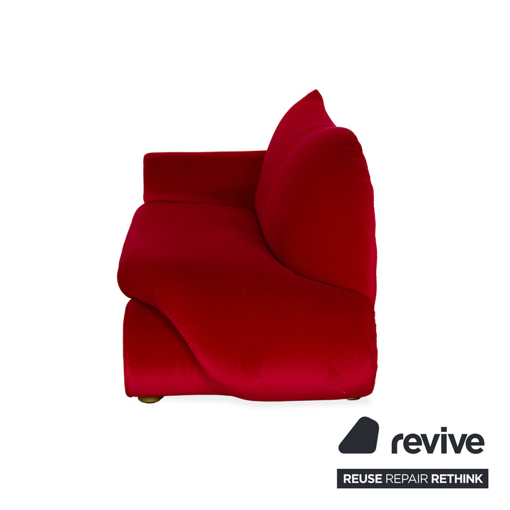 Bretz Gaudi Fabric Three Seater Red Sofa Couch