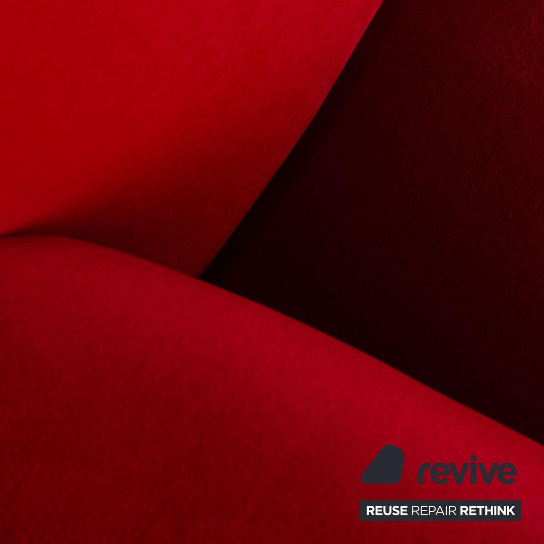 Bretz Gaudi Fabric Three Seater Red Sofa Couch