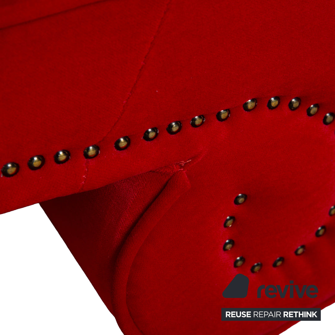 Bretz Gaudi Fabric Three Seater Red Sofa Couch