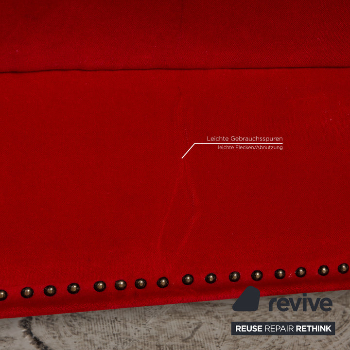 Bretz Gaudi Fabric Three Seater Red Sofa Couch