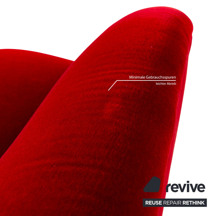 Bretz Gaudi Fabric Three Seater Red Sofa Couch