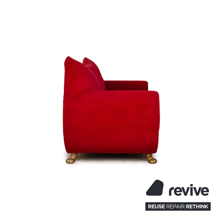 Bretz Gaudi Fabric Three Seater Red Sofa Couch