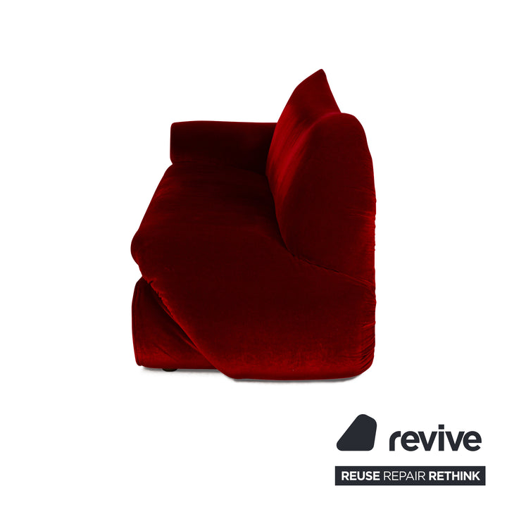 Bretz Gaudi Fabric Three Seater Red Sofa Couch