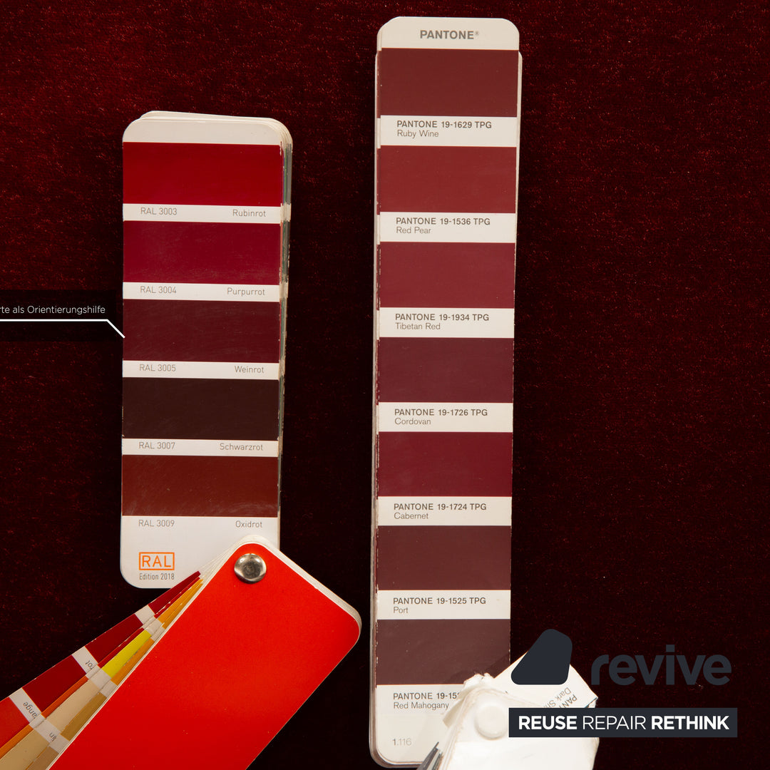 Bretz Gaudi Fabric Three Seater Red Sofa Couch