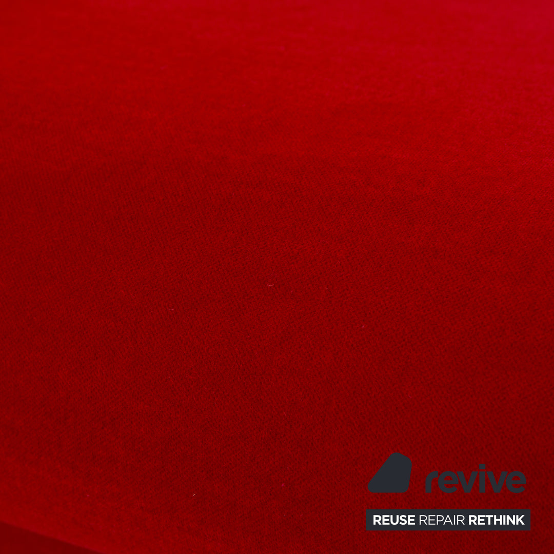 Bretz Gaudi Fabric Three Seater Red Sofa Couch