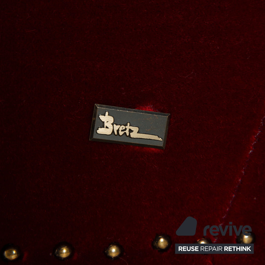 Bretz Gaudi Fabric Three Seater Red Sofa Couch