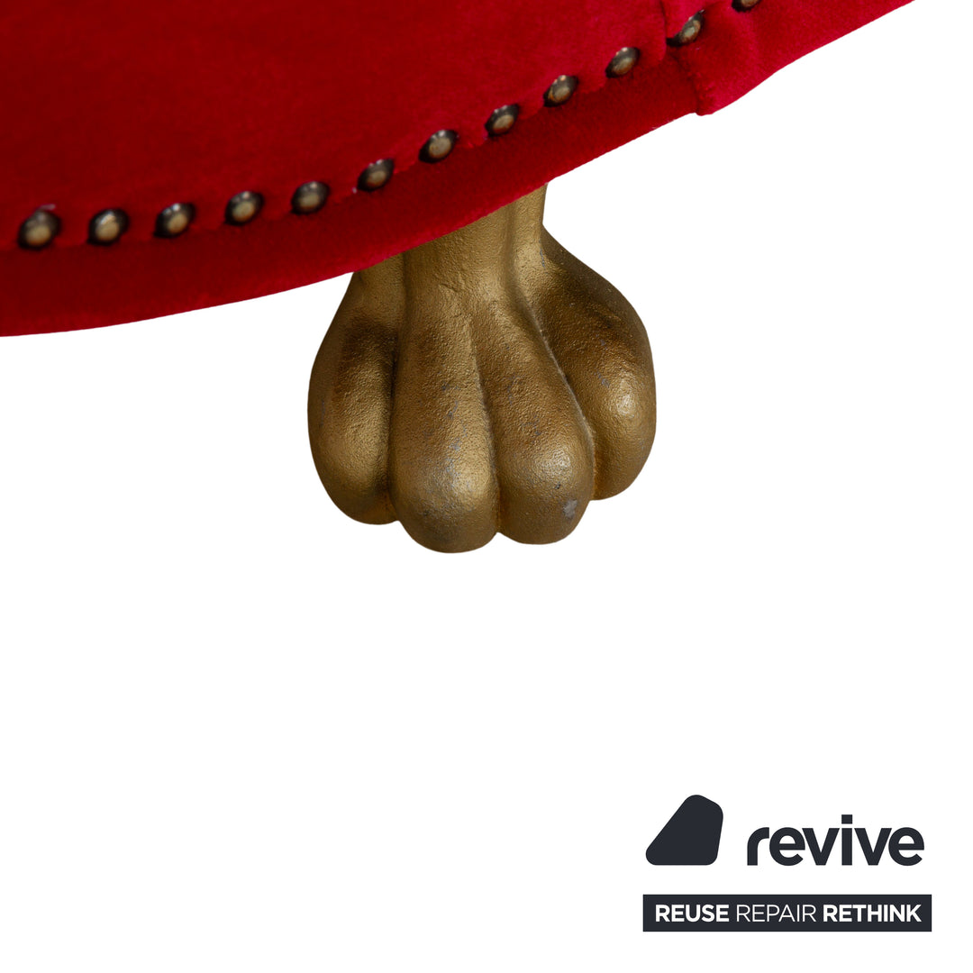 Bretz Gaudi Fabric Three Seater Red Sofa Couch