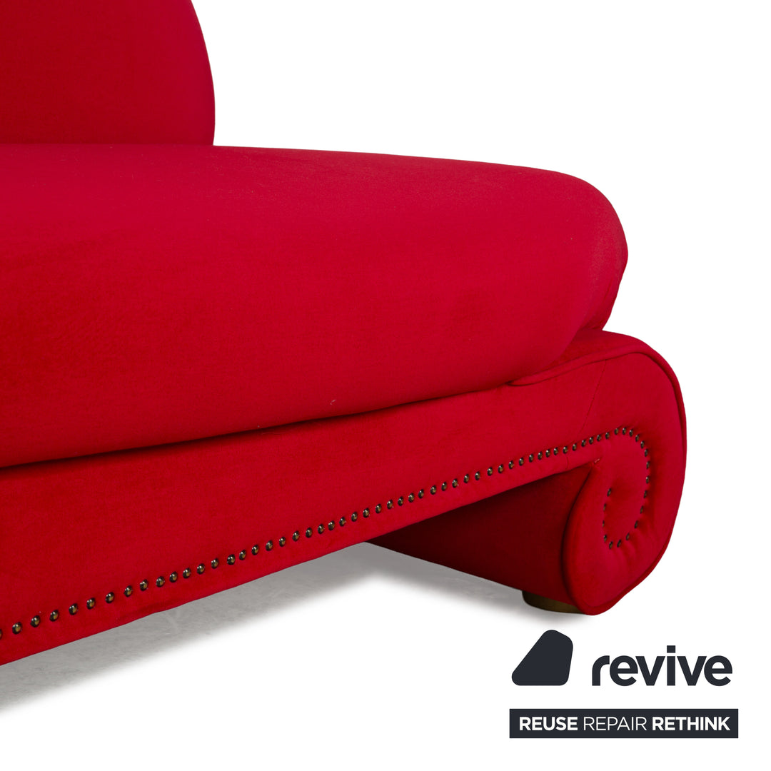 Bretz Gaudi Fabric Three Seater Red Sofa Couch