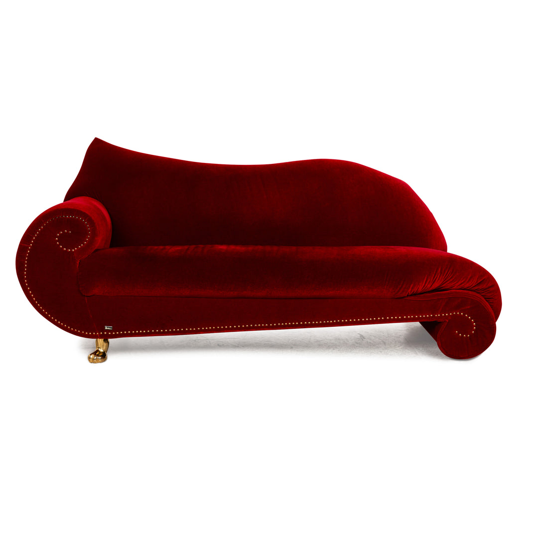 Bretz Gaudi Fabric Three Seater Red Sofa Couch