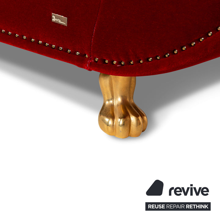 Bretz Gaudi Fabric Three Seater Red Sofa Couch