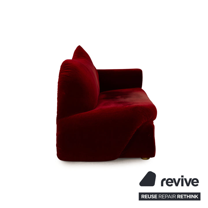 Bretz Gaudi Fabric Three Seater Red Sofa Couch