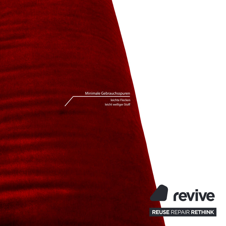 Bretz Gaudi Fabric Three Seater Red Sofa Couch