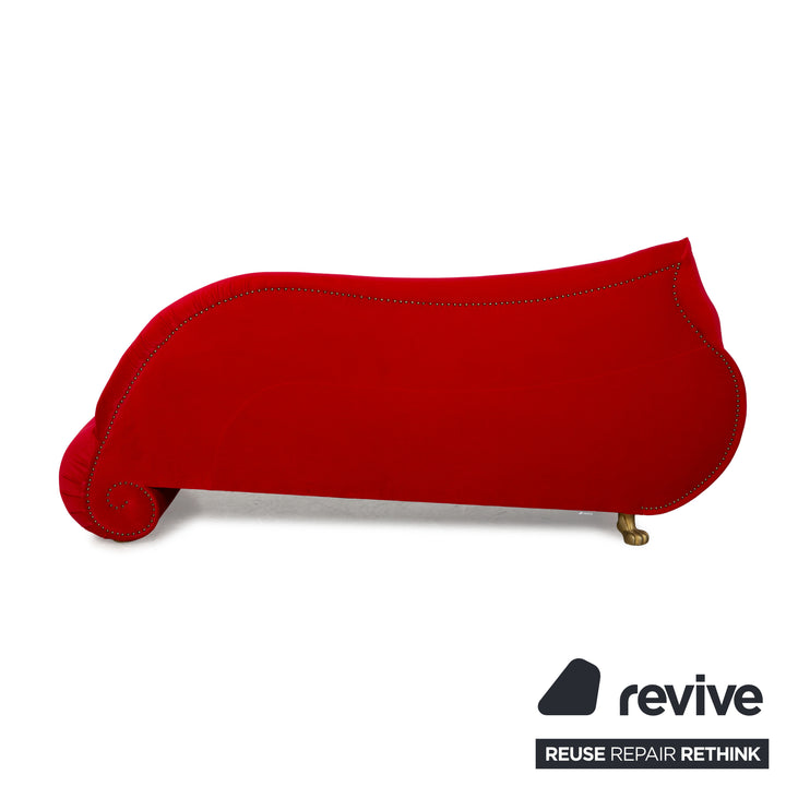 Bretz Gaudi Fabric Three Seater Red Sofa Couch