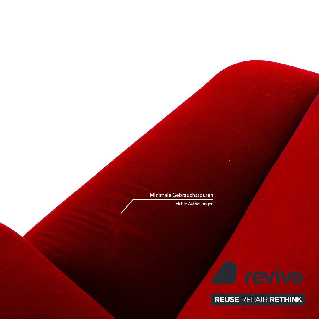 Bretz Gaudi Fabric Three Seater Red Sofa Couch