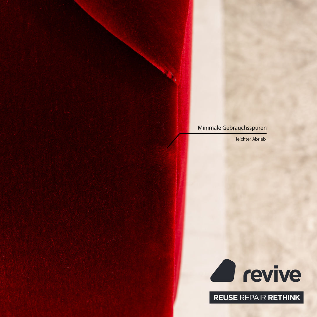 Bretz Gaudi Fabric Three Seater Red Sofa Couch