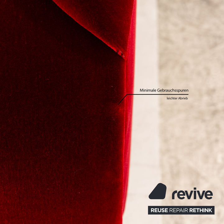 Bretz Gaudi Fabric Three Seater Red Sofa Couch