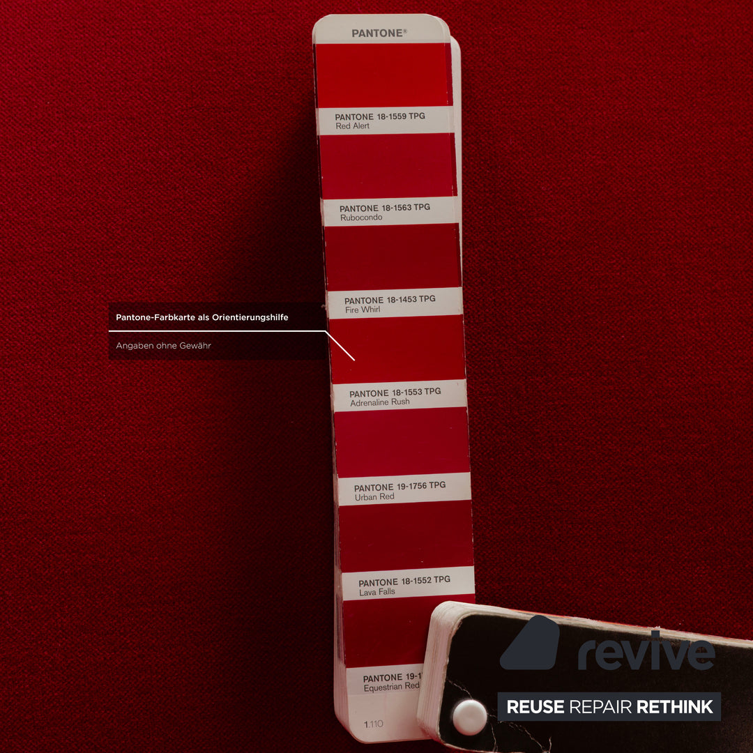 Bretz Gaudi Fabric Three Seater Red Sofa Couch