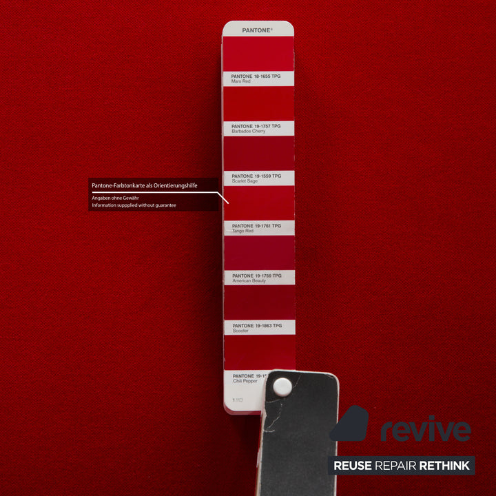 Bretz Gaudi Fabric Three Seater Red Sofa Couch