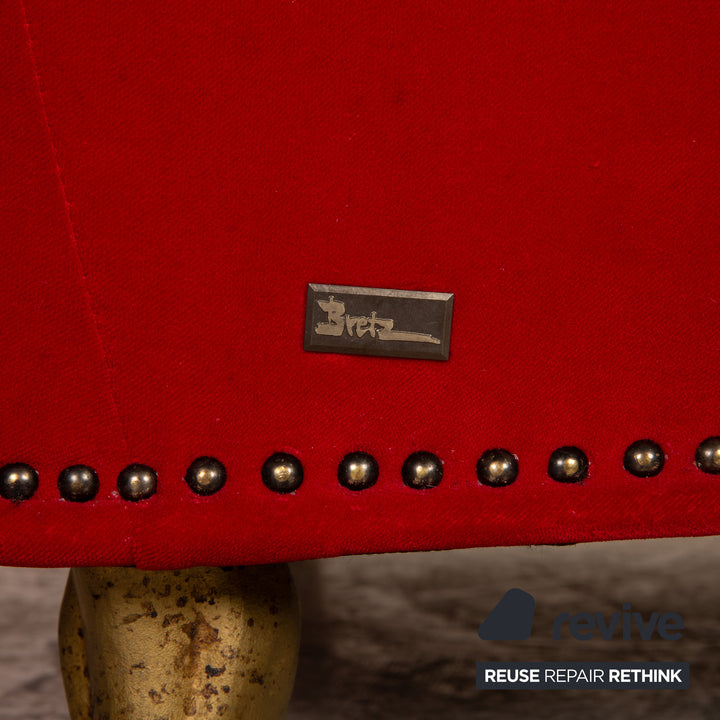 Bretz Gaudi Fabric Three Seater Red Sofa Couch