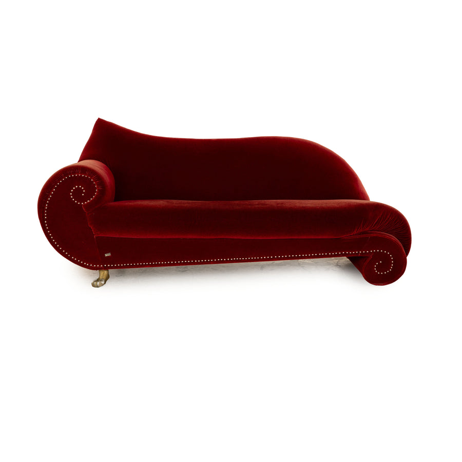Bretz Gaudi Fabric Three Seater Red Sofa Couch