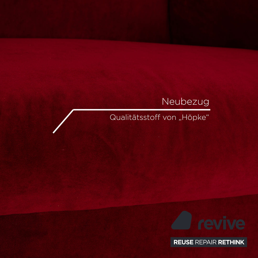 Bretz Gaudi Fabric Three Seater Red Sofa Couch New Cover