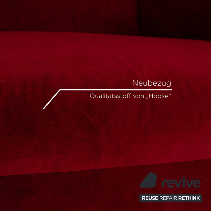 Bretz Gaudi Fabric Three Seater Red Sofa Couch New Cover