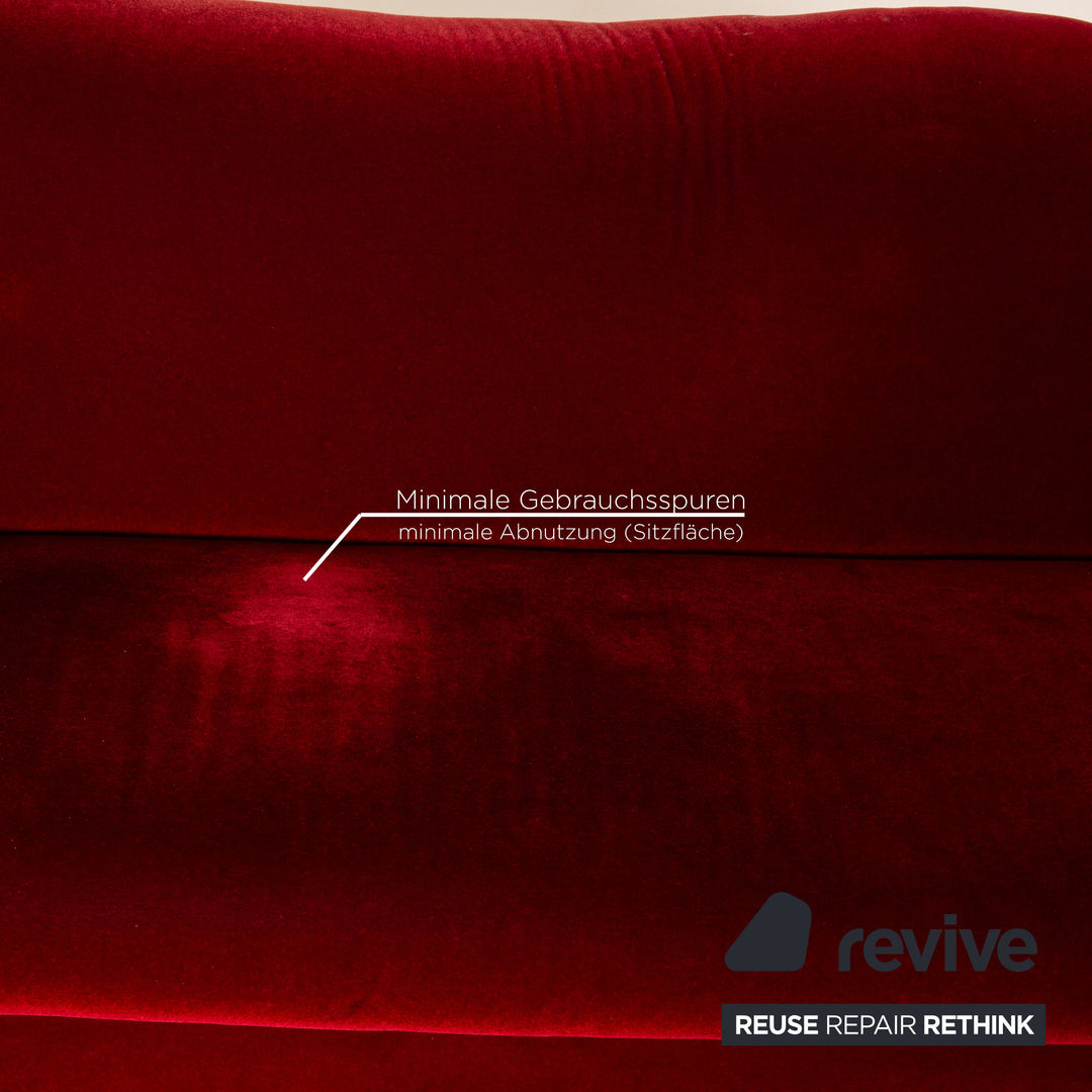 Bretz Gaudi Fabric Three Seater Red Sofa Couch