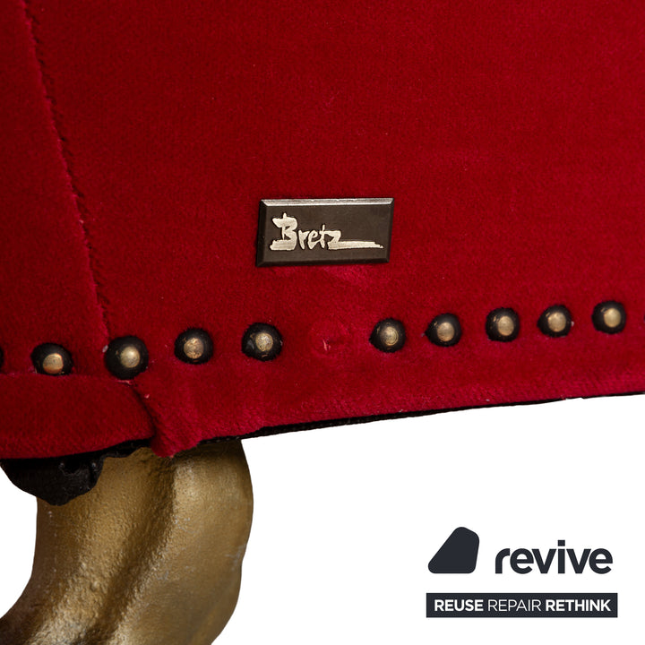 Bretz Gaudi Fabric Three Seater Red Sofa Couch