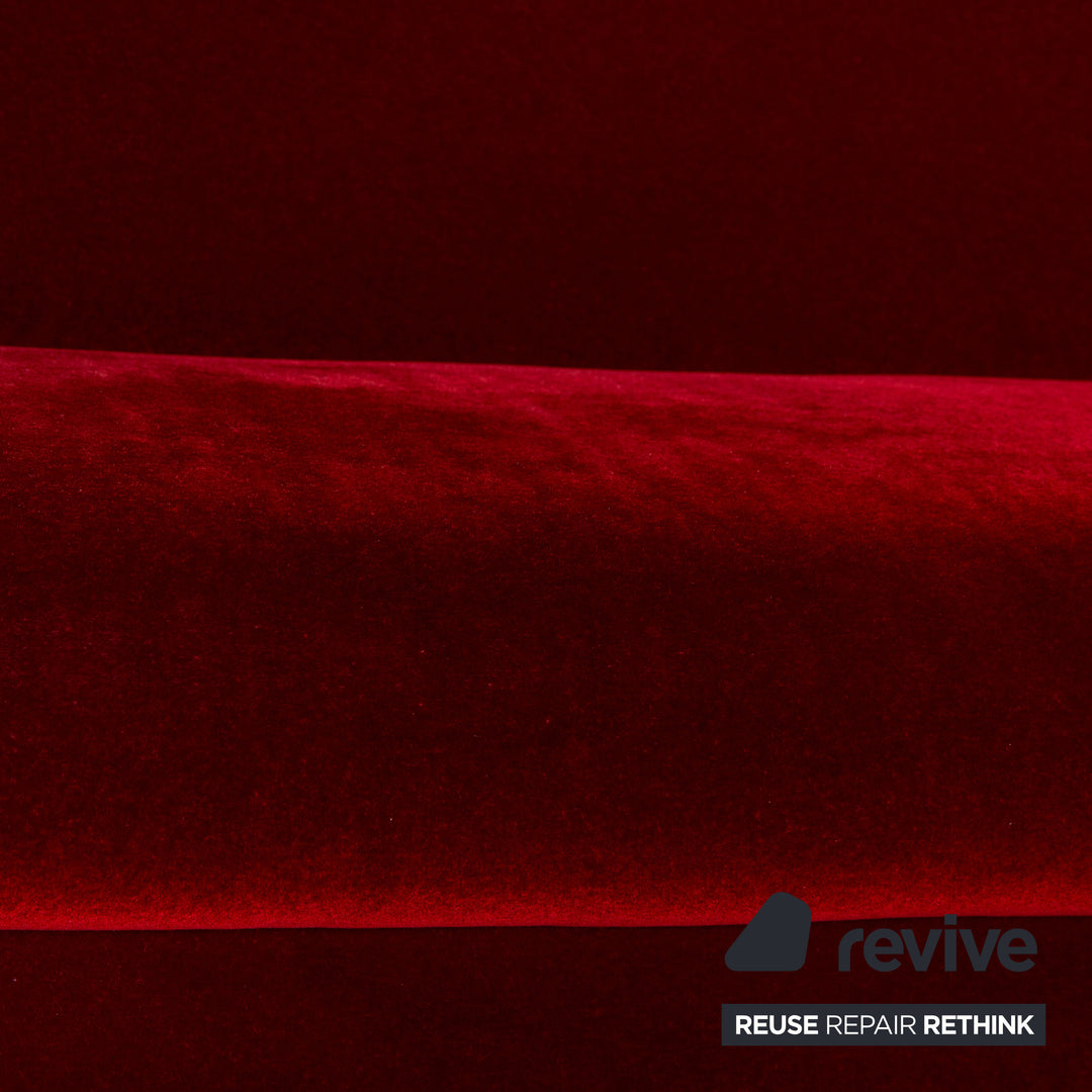 Bretz Gaudi Fabric Three Seater Red Sofa Couch