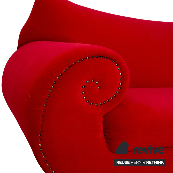 Bretz Gaudi Fabric Three Seater Red Sofa Couch